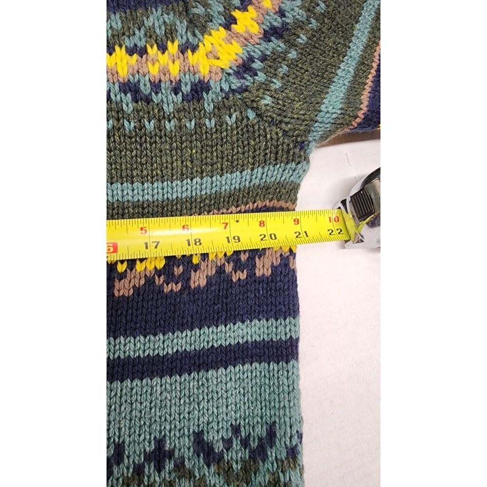 CHUP Vintage-Inspired Crewneck Knit Sweater With Multicolor Nordic Stripes & Pat - Picture 9 of 10